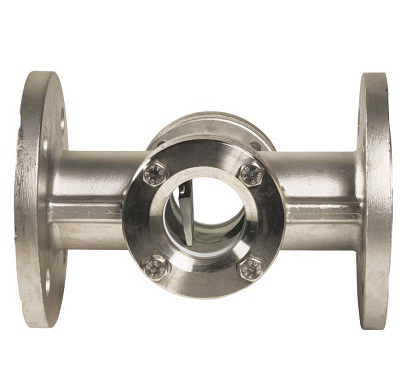 Stainless steel sight glass with PN16 flange