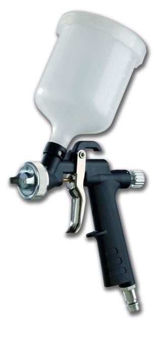 Gravity feed airbrush with carbon nylon handle