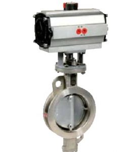 Butterfly valves with actuators