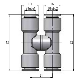 Conector metalic multiplu rotativ-4 iesiri push-in